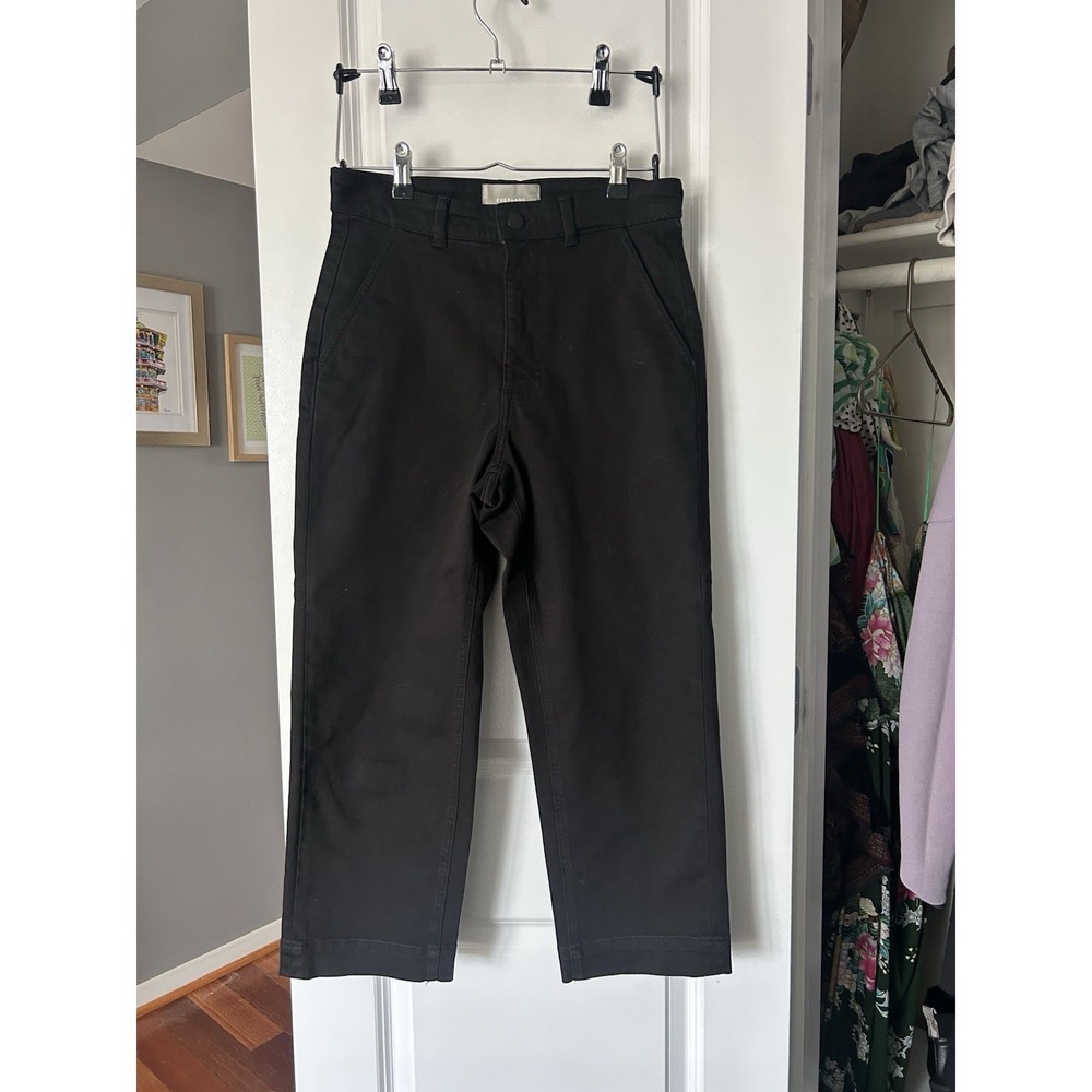 Everlane Women's Black Straight Leg Crop Short‎ Jeans Size 6 High Rise